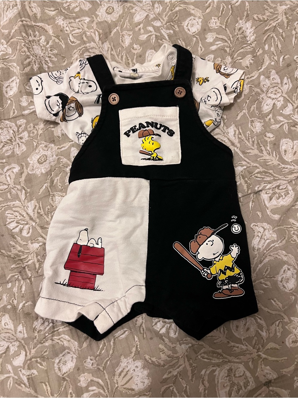 Peanuts baby overalls 3 months